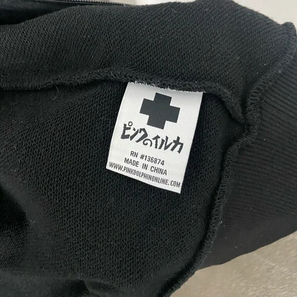 PINK DOLPHIN HOODIE BLACK COLOR SIZE MEDIUM - Picture 3 of 10